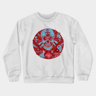 Pastel Tones Skull Circle of Humanity Crewneck Sweatshirt